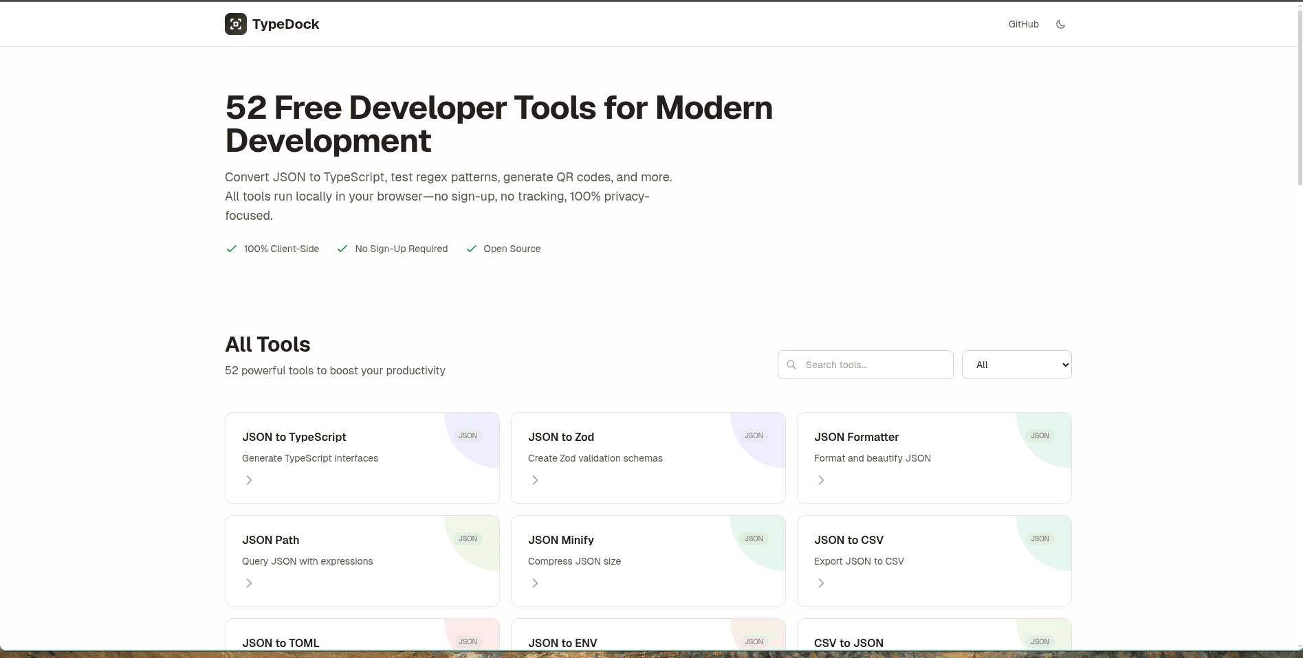 TypeDock Homepage